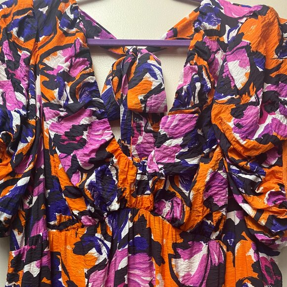 by Anthropologie Puff-Sleeve Back Tie Dress - Size 2X - Picture 4 of 6